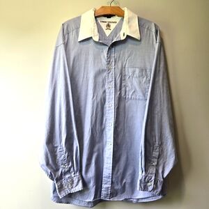 Tommy Hilfiger Men's Tailored Cotton Classic Button Up Long Sleeve Dress Shirt